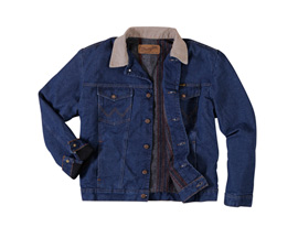 Wrangler® Men's Blanket-Lined Corduroy Collar Denim Jacket