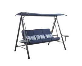 Living Accents Blue Porch Swing with Tables