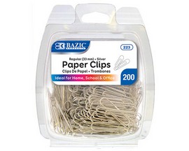 BAZIC® Paper Clip (33mm) No.1 Regular Silver (200/Pack)