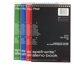 Mead® 6 in. W X 9 in. L Wide Ruled Spiral Steno Book