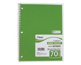 Mead®  8 in. W x 10-1/2 in. L Wide Ruled Spiral Notebook