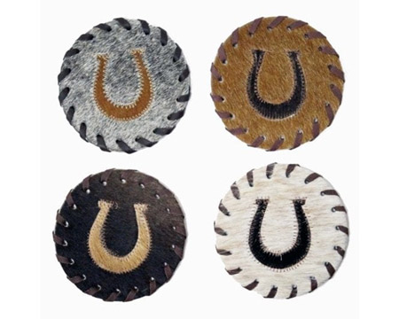 BS Trading® Genuine Cowhide Coasters