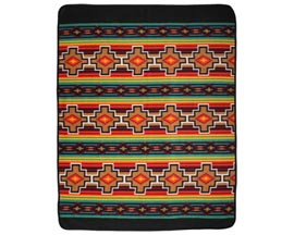 El Paso® Fleece Lodge Southwest Throw Blanket - Black/Tan/Fire