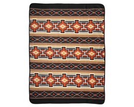 El Paso® Fleece Lodge Southwest Throw Blanket - Black/Rust/Tan