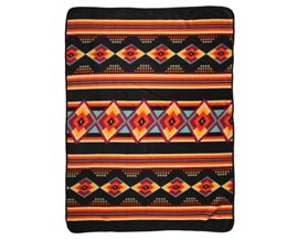 El Paso® Fleece Lodge Geometric Throw Blanket - Black/Teal/Fire