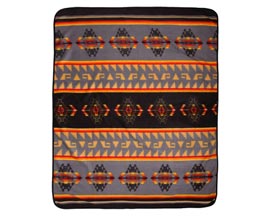 El Paso® Fleece Lodge Geometric Southwest Throw Blanket - Black/Gray/Camel