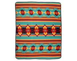 El Paso® Fleece Lodge Teal and Orange Geometric Throw Blanket