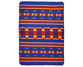 El Paso® Fleece Lodge Royal Blue and Fire Geometric Throw Blanket