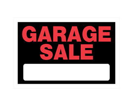 Hillman® Tape-On 8x12 in. Black & Red Plastic Sign - Garage Sale
