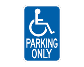 Hy-Ko® Heavy Duty 12x18 in. Metal Highway Sign - Handicap Parking Only