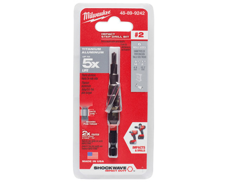 Milwaukee® #2 Shockwave Impact Duty Step Drill Bit - 3/16" to 1/2"