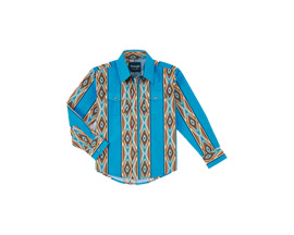 Wrangler® Boy's Checotah Long Sleeve Western Snap Desert Print Shirt