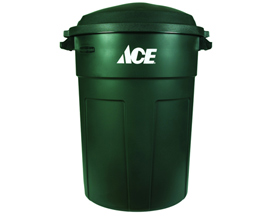 Ace® 32 Gallon Plastic Trash Can with Lid - Green
