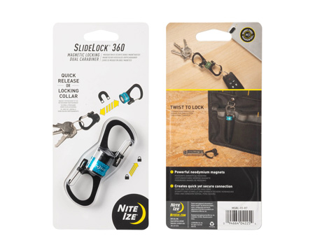 Nite Ize® SlideLock 360* Magnetic Locking Dual Carabiner - Blue