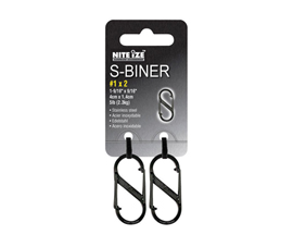 Nite Ize® SlideLock Aluminum #1 2-Pack S-Biner - Black
