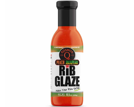 Kosmos Q® 15.5 oz. Rib Glaze - Peach Jalapeno