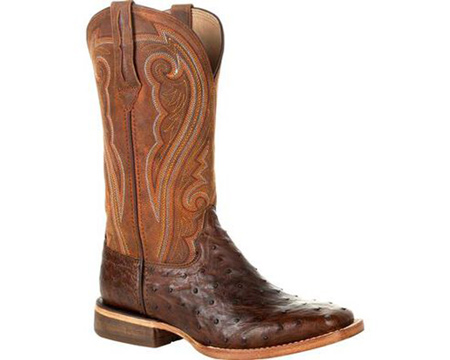 Durango® Women's Premium Exotics™ Full-Quill Ostrich Antiqued Saddle Western Boots