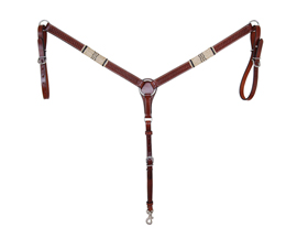 Oxbow Tack® Rawhide Braided Tooled Breast Collar