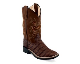Old West® Kid's Leatherette Western Boots - Brown