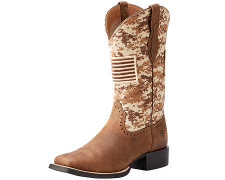 Ariat® Women's Round Up™ Patriot Western Boot - Distressed Brown