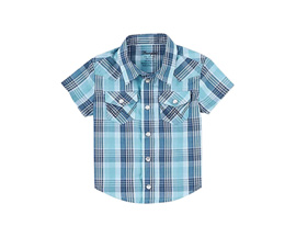 Wrangler® Baby Boy Short Sleeve Western Snap Plaid Shirt