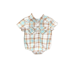 Wrangler® Baby Boy Short Sleeve Plaid Bodysuit