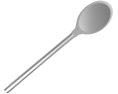 Tovolo® Silicone Solid Spoon with Stainless Steel Handle - Oyster Gray