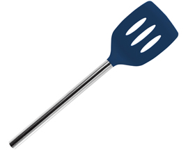 Tovolo® Silicone Slotted Turner with Stainless Steel Handle - Indigo