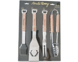 Uncle Henry® 4-piece BBQ Utensil Set with Wood Handles