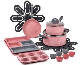 Brooklyn Steel Co. 20-piece Zodiac Nonstick Cookware & Bakeware Set - Red