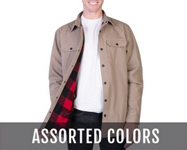 Maxxsel® Washed Cotton Canvas Shirt Jacket with Flannel Lining - Assorted