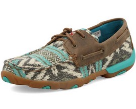 Twisted X® Women's Boat Shoe Driving Moccasin - Light Blue Aztec