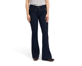 Ariat® Women's R.E.A.L. High Rise Arrow Danna Boot Cut Jeans in Rinse