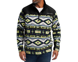 Ariat® Men's Basis 2.0 1/4 Zip Sweatshirt in Lime Chaser Southwest