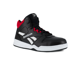 Reebok® Men's High Top Work Sneakers in Black and Red