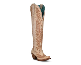 Women's Square Toe Western Boots in Bone Corral Boots®