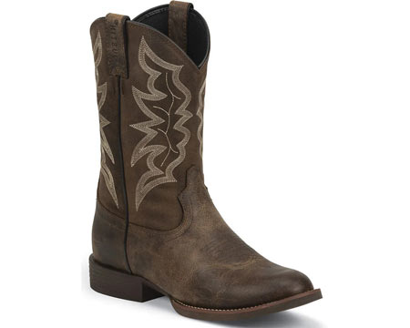 Justin Boots® Men's Stampede Western Boots in Distressed Brown