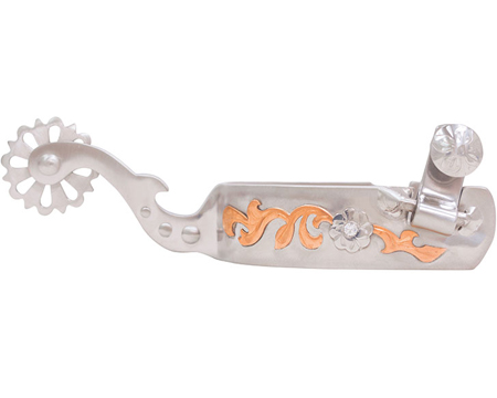 MetaLab® Josiane Gauthier Ladies Stainless Steel Spur with Copper and Rhinestone Trim