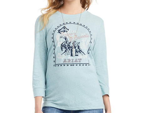 Ariat® Women's Broncs and Barrels Long Sleeve Tee in Artic