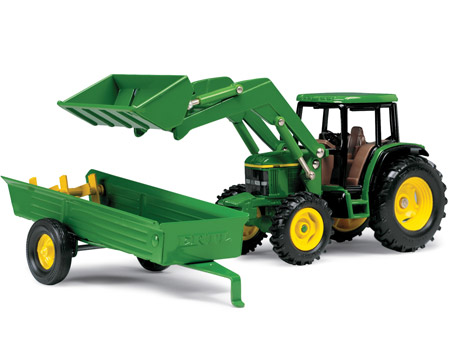 Tomy® John Deere® 6210 Tractor with Loader Replica and Manure Spreader
