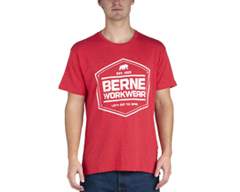 Berne® Men's Shield Logo Short Sleeve Tee Shirt - Deep Red