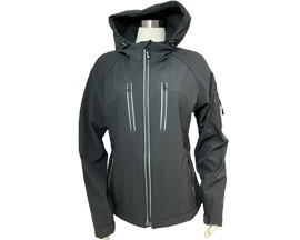 Smith & Edwards® Women's Softshell Hooded Jacket - Black