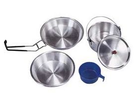 Stansport 5 Pc Heavy Duty Polished Aluminum Mess Kit