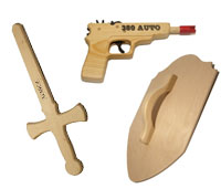 Wooden Toy Guns & Swords