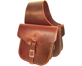 Smith & Edwards Burgundy Latigo Leather Saddle Bags - Small