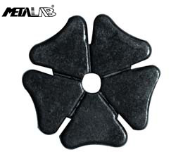MetaLab® 1-3/8 In. Black Satin Cloverleaf Steel Rowels - Sold as Pair