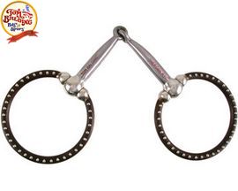 Ballhinge Ring Snaffle Brown with Dots