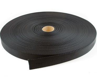 1" Black Nylon Webbing - Sold per Foot