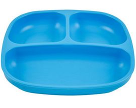 Re-Play® 7 in. Recycled Plastic Divided Plate - Sky Blue