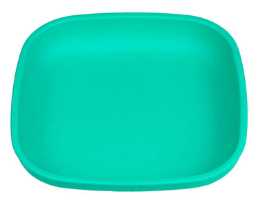 Re-Play® 7 in. Recycled Plastic Flat Plate - Aqua